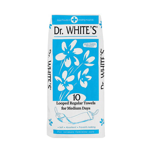 Dr Whites Sanitary Towels Regular Looped 10 Pack