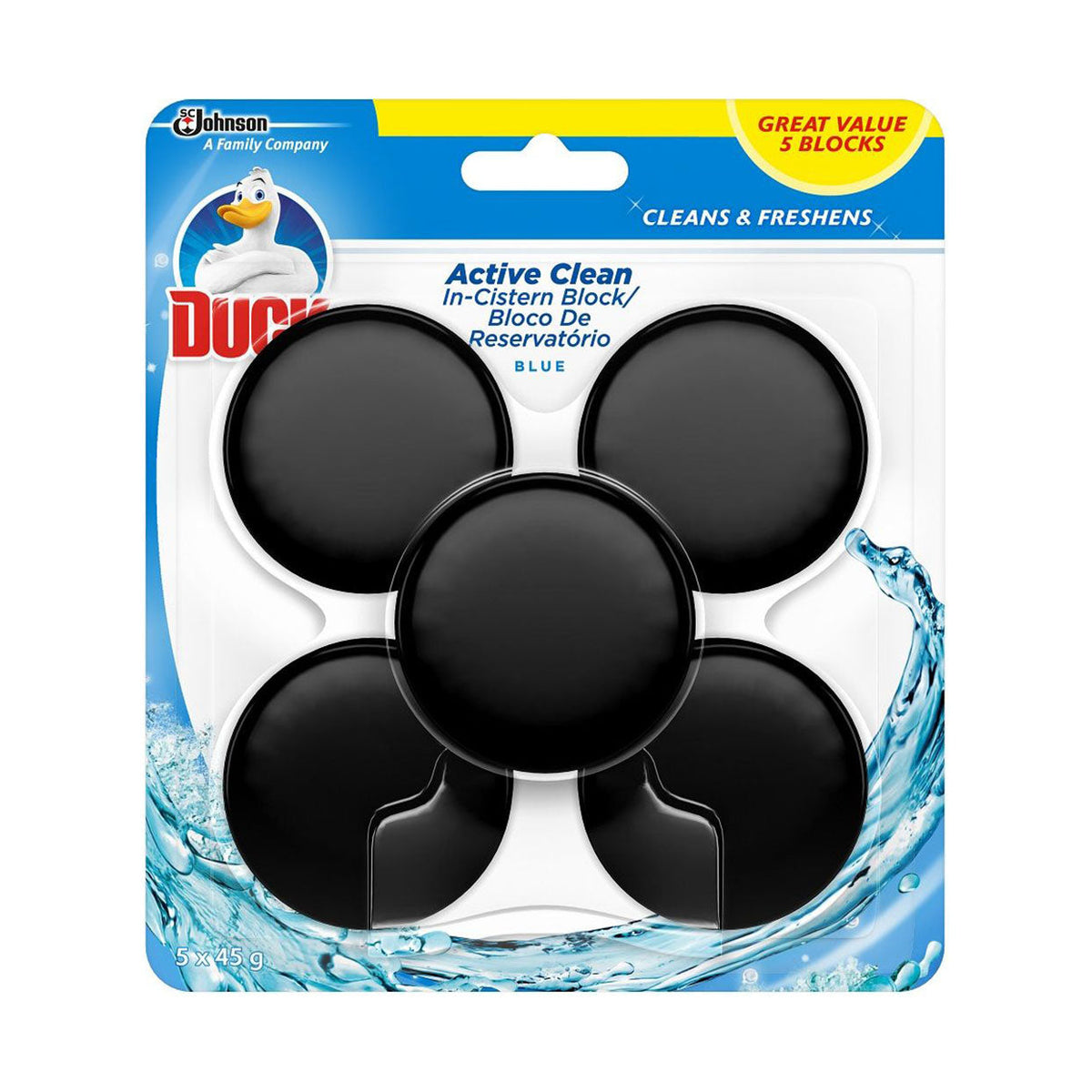 Duck 3-In-1 Active Clean In-Cistern Block 5 x 45g - Med365