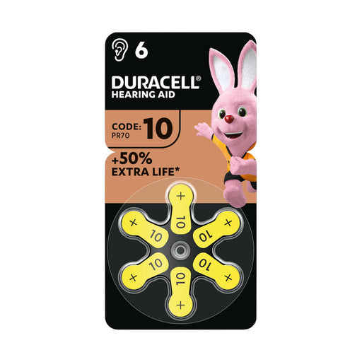 Duracell Hearing Aid Batteries Size 10 6 Pack