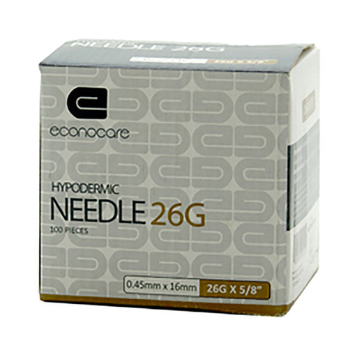 Econocare Needle 26g x 16mm Brown 100 Pack