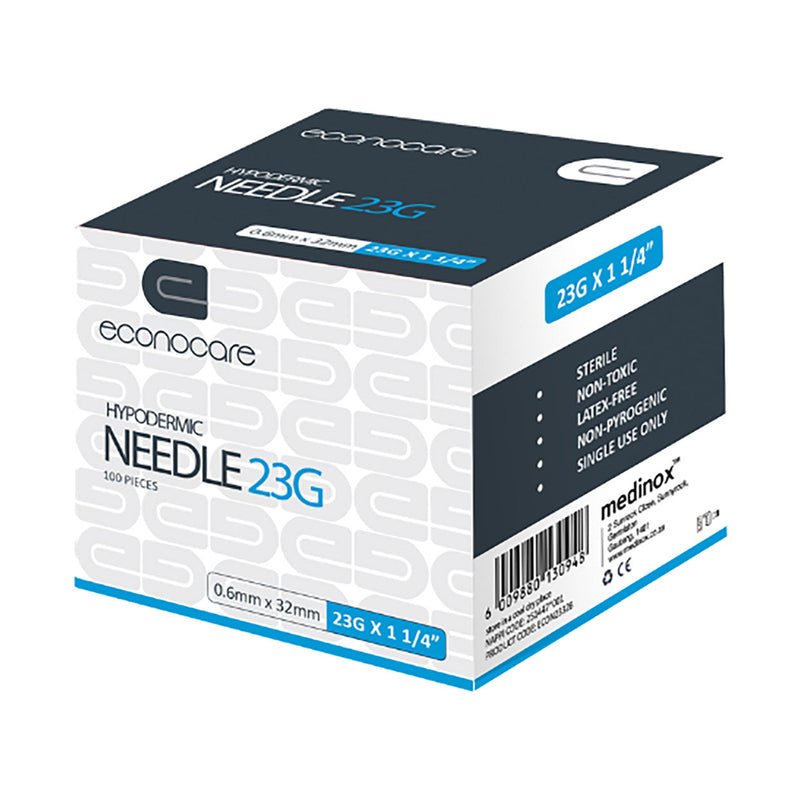Econocare Needles 23g x 32mm Blue 100 Pack