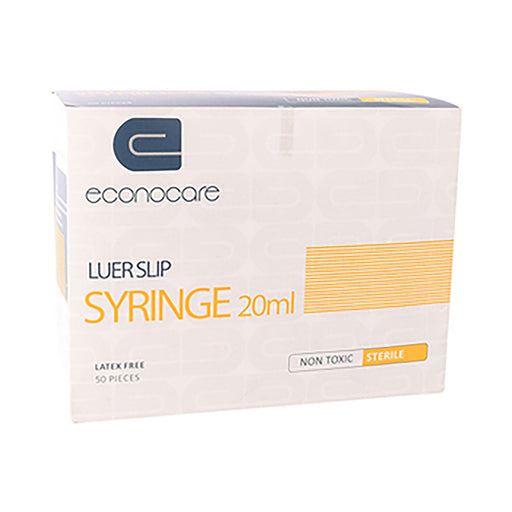 Econocare Syringe 20ml Luer Slip 50 Pack