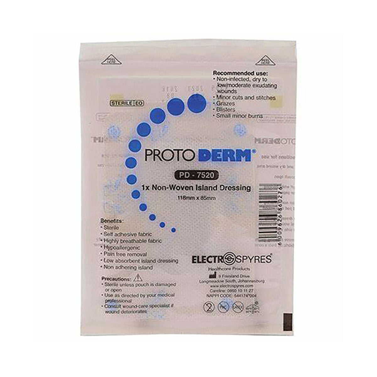 Electro Spyres Protoderm Island Dressing 180 x 83mm - Med365