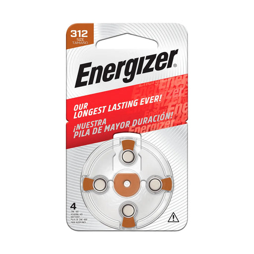 Energizer Hearing Aid Zinc Battery 312 4 Pack
