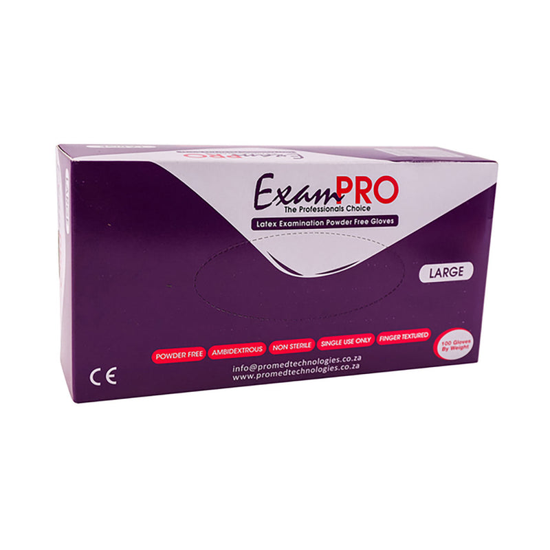 ExamPro Glove Exam Latex Powder Free Large 100 Pack