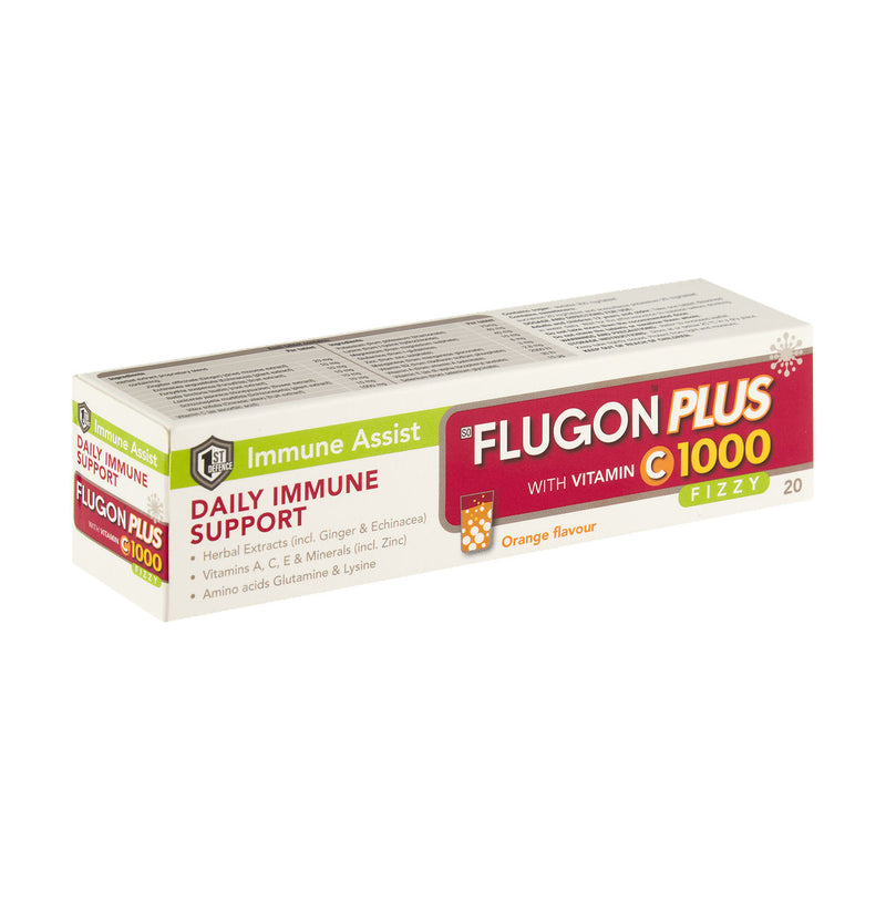 Flugon Plus Orange Effervescent Tablets 20 Fizzies