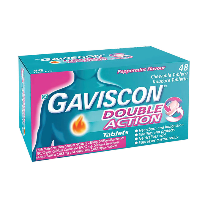 Gaviscon Peppermint Double Action 48 Tablets