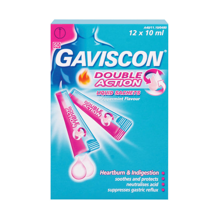 Gaviscon Peppermint Double Action Liquid 12 Sachets