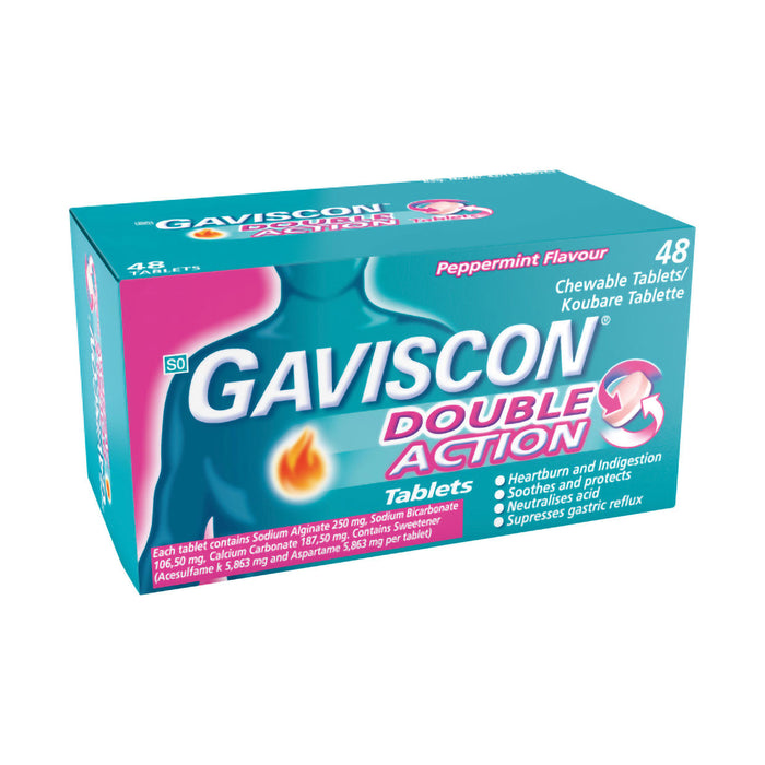 Gaviscon Peppermint Double Action 48 Tablets