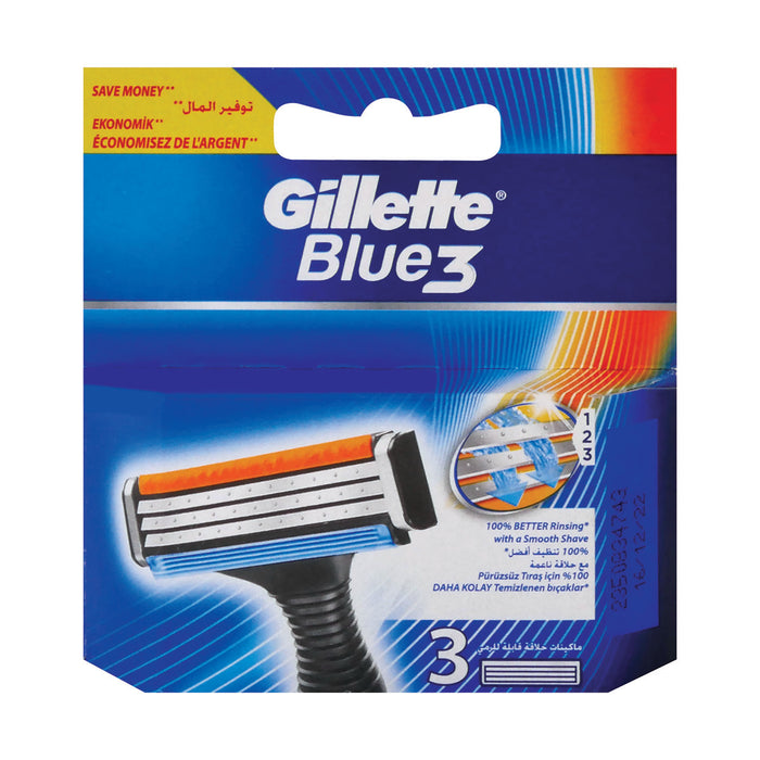 Gillette Blades Blue 3 3 Cartridges