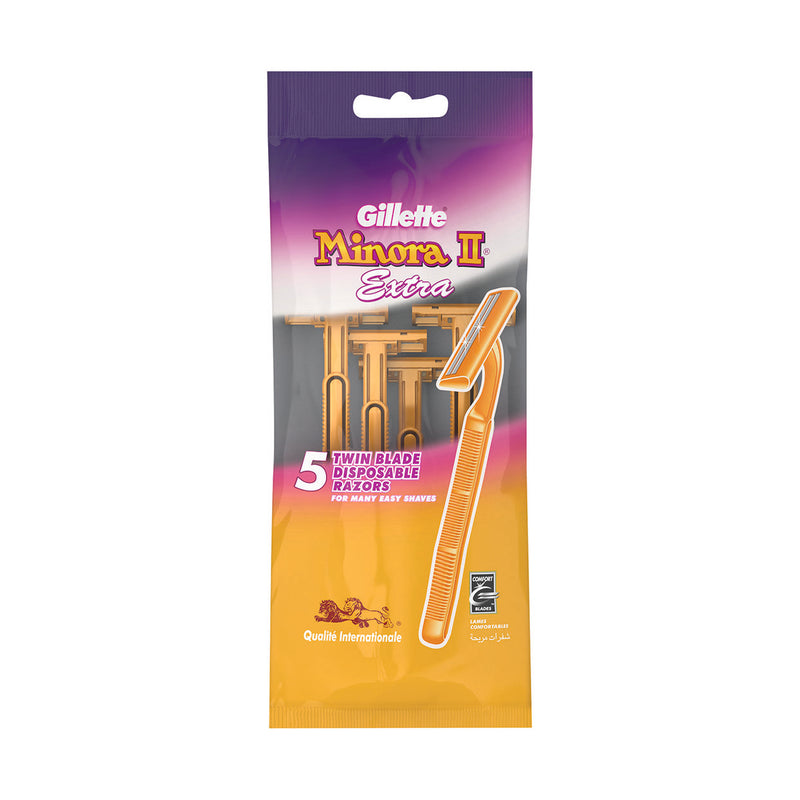 Gillette Minora II Twin Blade Disposable Razors 5 Pack