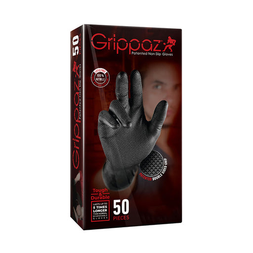 Grippaz Nitrile Gloves Black 50 Pack