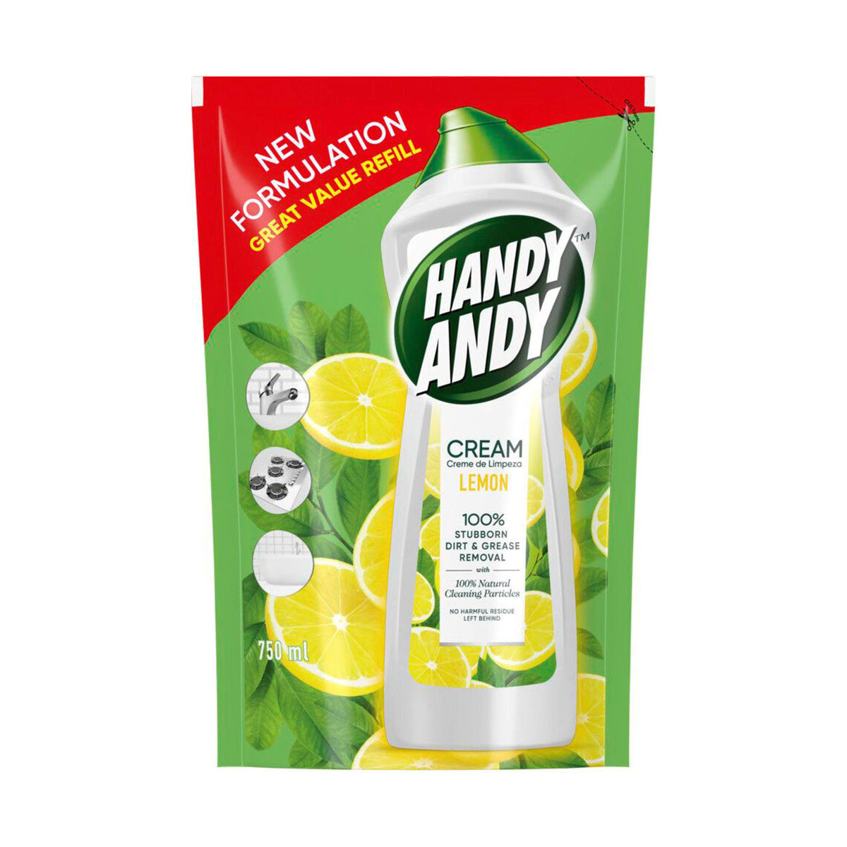Handandy Handy Andy Multipurpose Cleaning Cream Refill Lemon 750ml - Med365