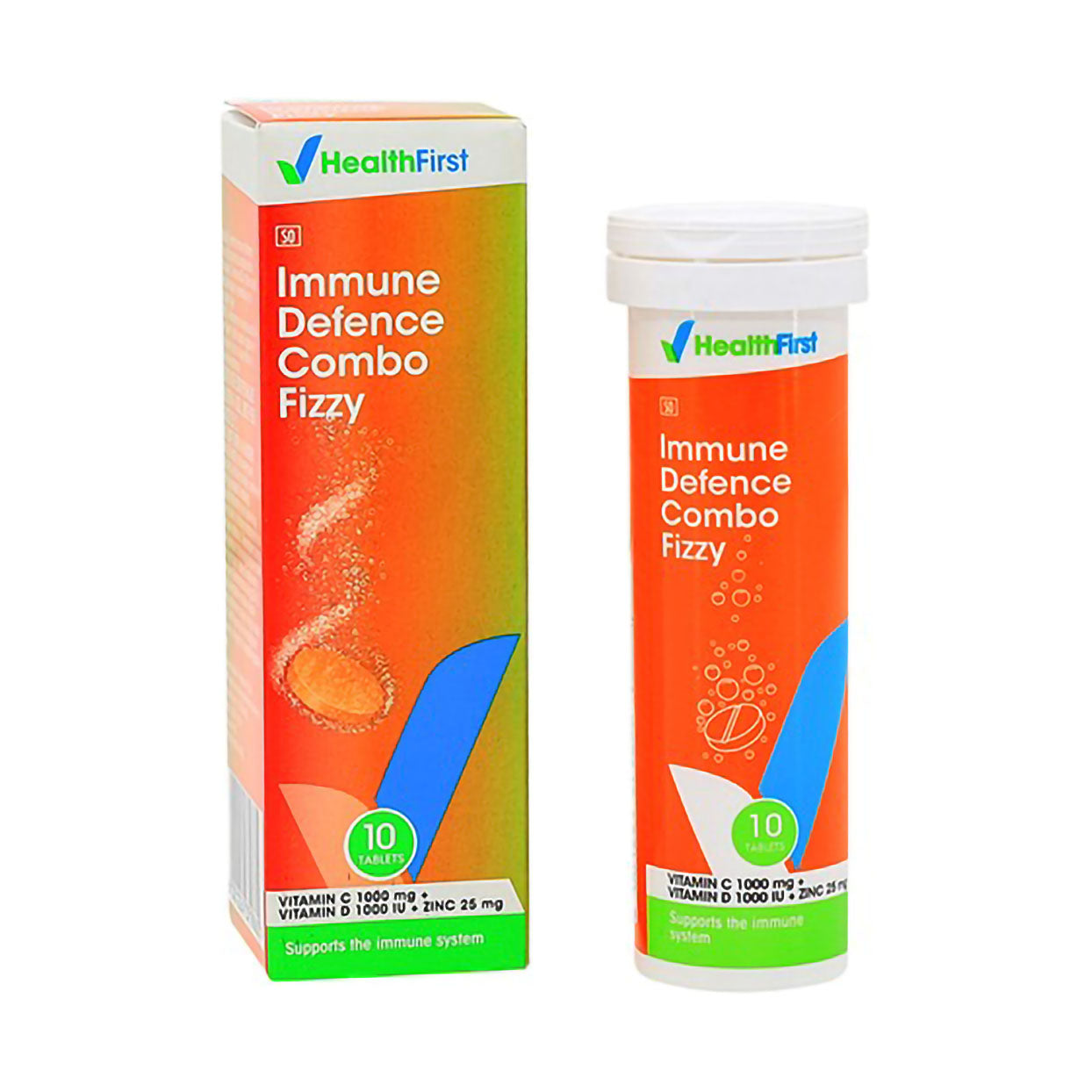 Health First Immune Defence Combo Fizzy 10 Effervescent Tablets - Med365