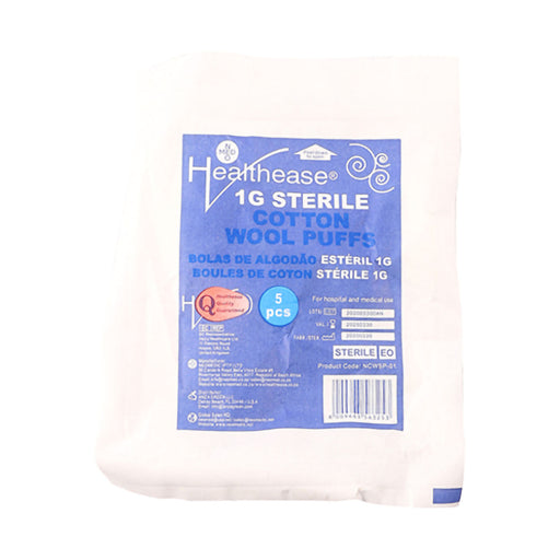 Healthease Cotton Wool Balls Sterile 1g 5 Pack