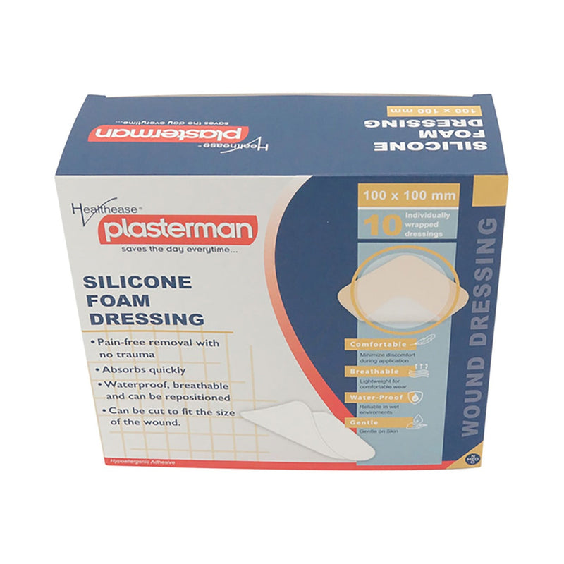 Healthease Dressing Silicone Foam 10 x 10cm 10 Pack