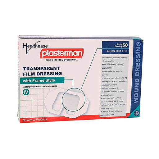 Healthease Dressing Transparent Film IV 6 x 7cm 50 Pack