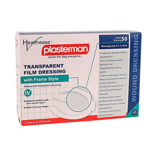 Healthease Dressing Transparent Film IV 9 x 11.6cm 50 Pack
