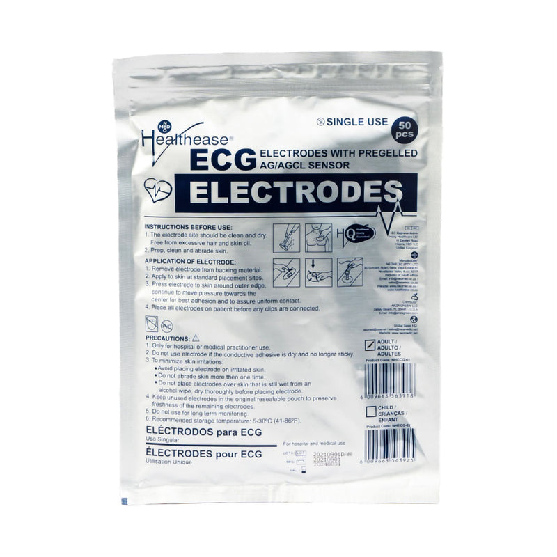 Healthease ECG Electrodes Adult 50 Pack