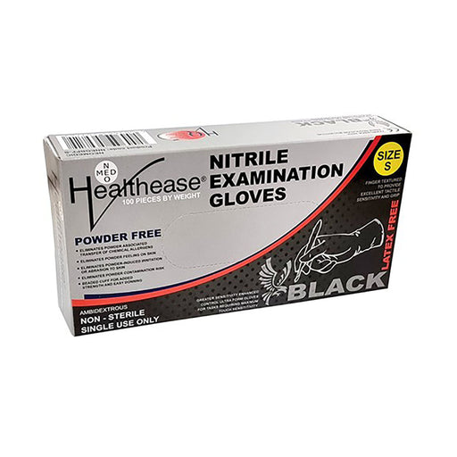 Healthease Glove Exam Black Nitrile Powder Free Small 100 Pack