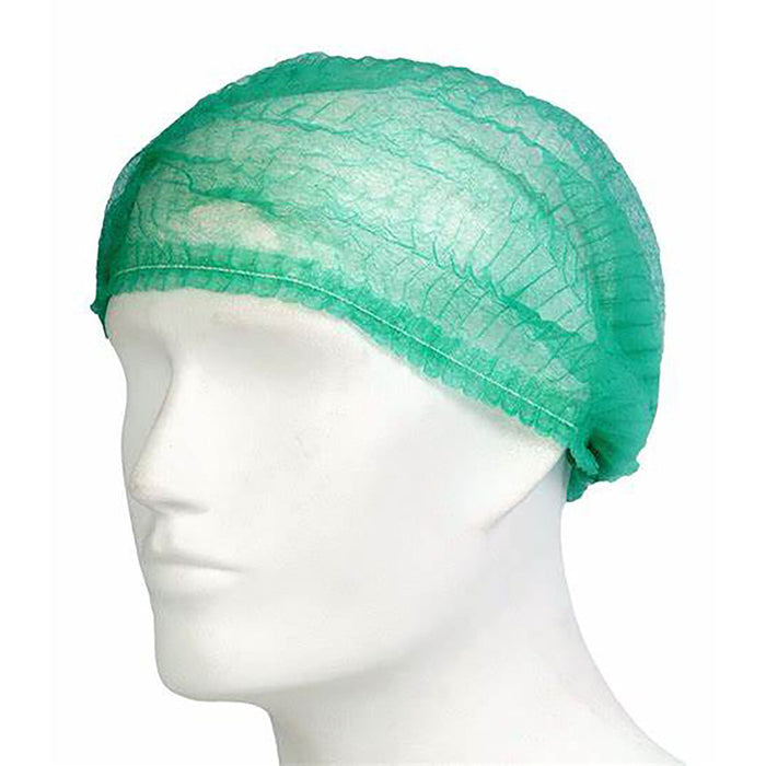 Healthease Mop Cap Bouffant Green 100 Pack