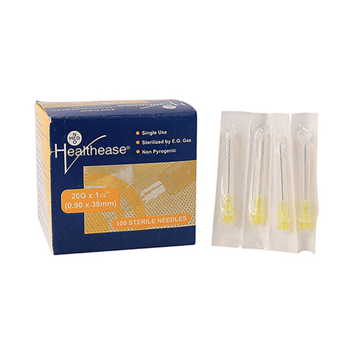 Healthease Needle 20g x 38mm Yellow 100 Pack