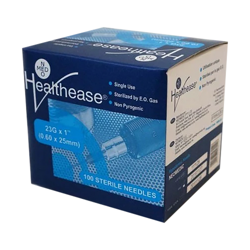 Healthease Needle 23g x 25mm Blue 100 Pack