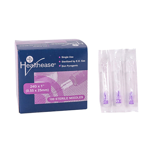 Healthease Needles 24g x 25mm Violet 100 Pack