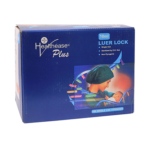 Healthease Syringes 3 Part Luer Lock Latex Free 10ml 100 Pack