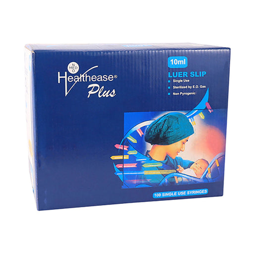 Healthease Syringes 3 Part Luer Slip Latex Free 10ml 100 Pack