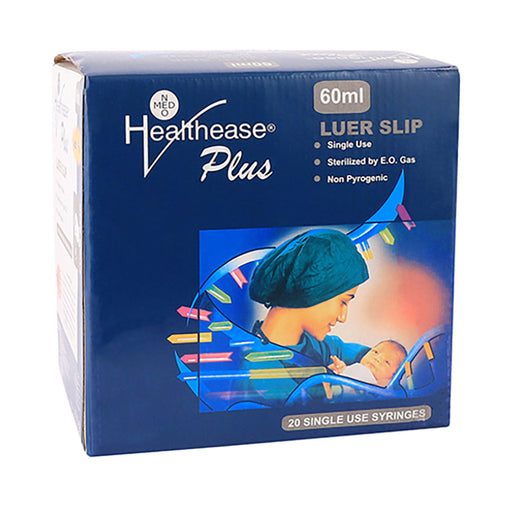 Healthease Syringes 3 Part Luer Slip Latex Free 50 - 60ml 20 Pack