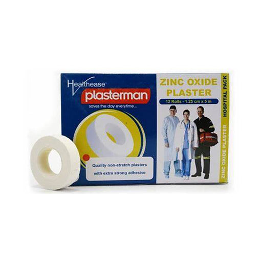 Healthease Zinc Oxide Tape 1.25cm x 5m 12 Pack