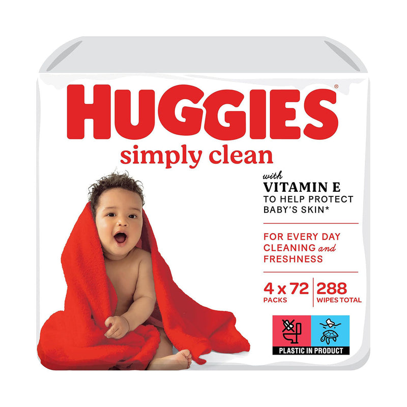 Huggies Simply Clean Wipes 72 Wipes x 4 Packs