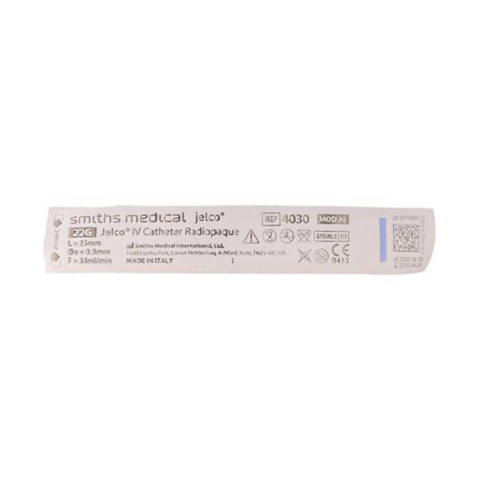 Jelco IV Catheter Radiopaque 22g Blue 1 Unit