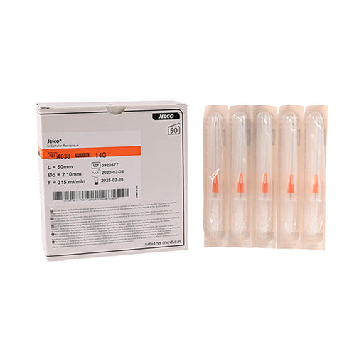 Jelco Radiopaque Needles 14G Orange 50 Pack