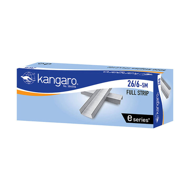 Kangaro Staples 26-6 5m E Full Strip 5000 Pack