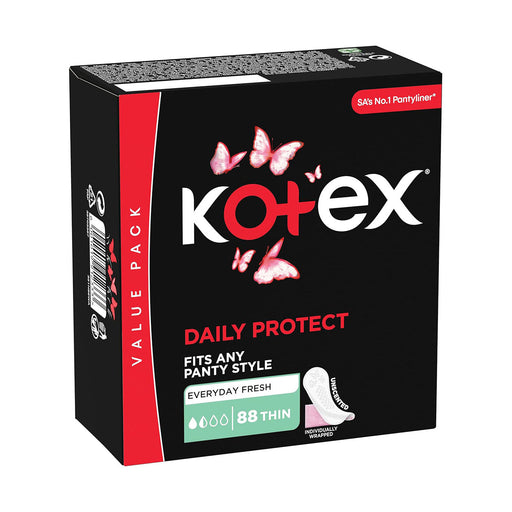 Kotex Daily Protect Pantyliners Unscented Slim 88 Pack