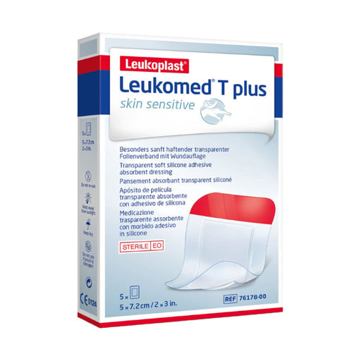 Leukomed T Sensitive Skin  5 x 7.2cm 5 Pack