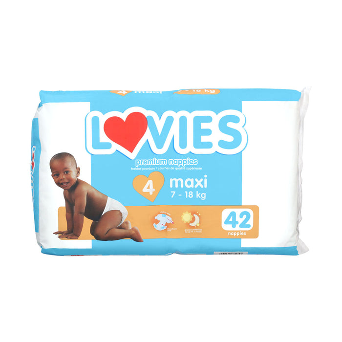 Lovies Premium Nappies Maxi Size 4 7 - 18kg 42 Nappies