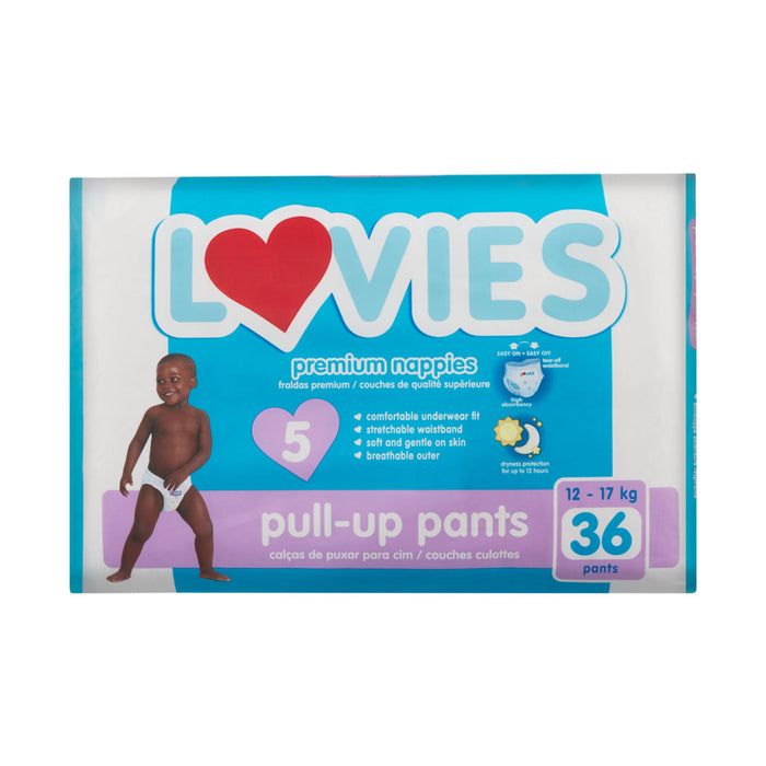 Lovies Premium Nappies Pull Up Pants 5 12 -17kg 36 Pack