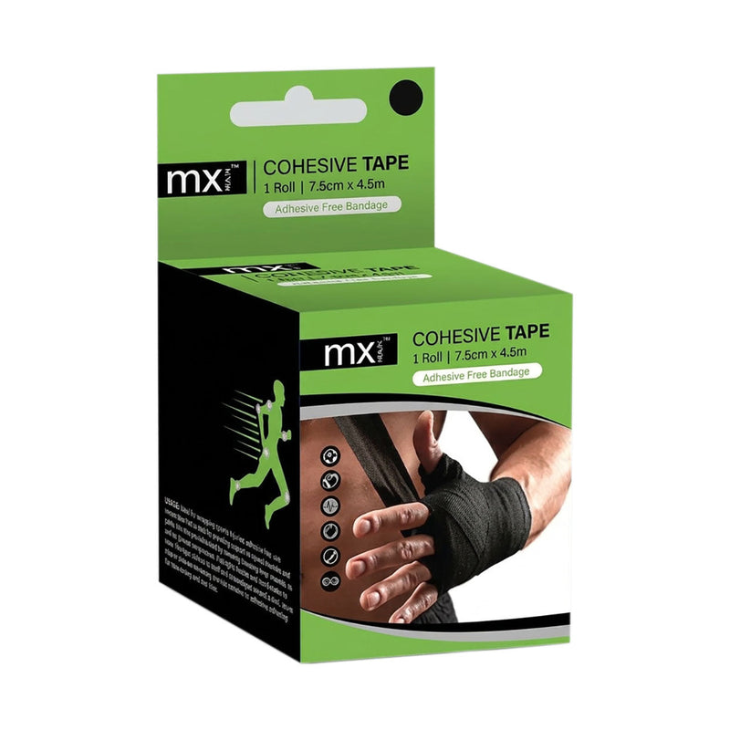 MX Health Cohesive Tape Black 7.5cm x 4.5m