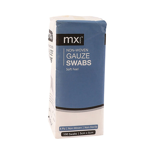 MX Health Gauze 50 x 50mm 4 Ply Non Sterile Non Woven 100 Pack