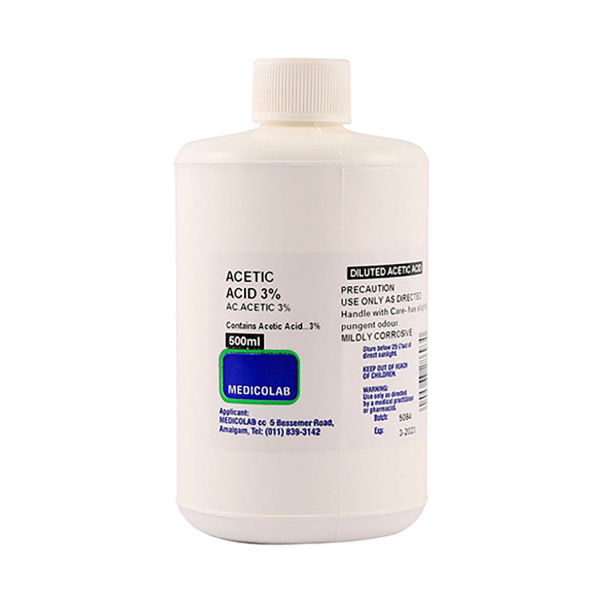 Acetic Acid 5% 500ml  Medicolab main image 1