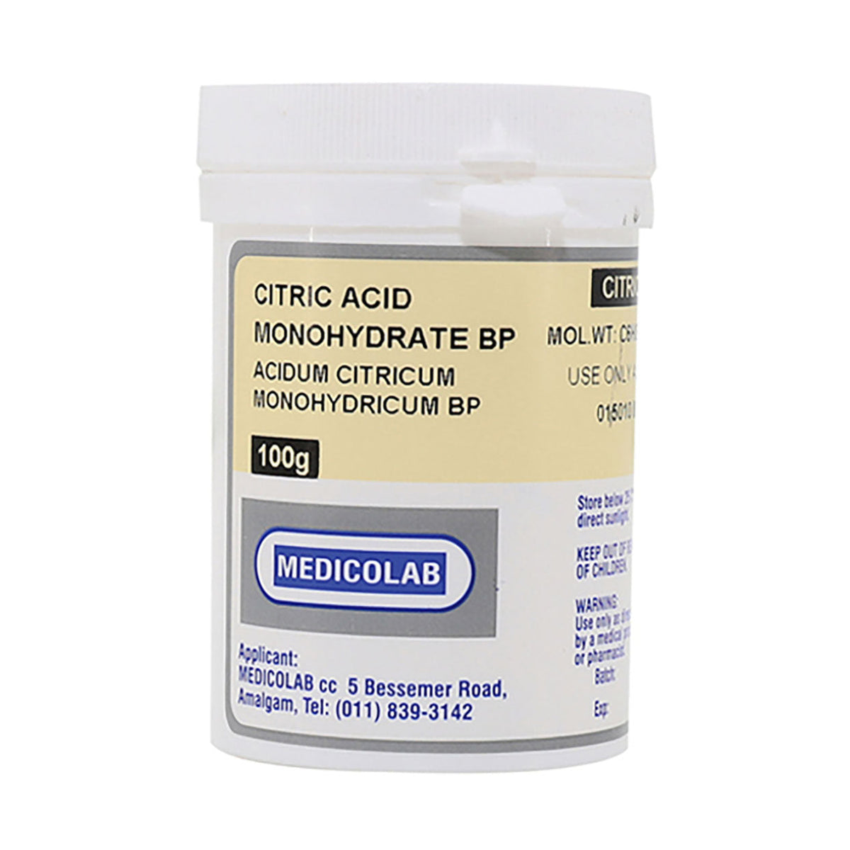 Acid Powder Medicolab Citric Acid Powder 100g - Med365