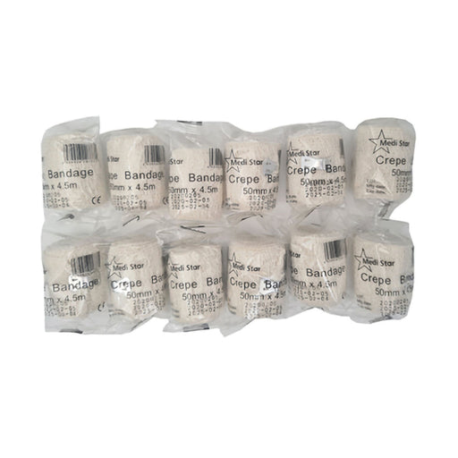 Medistar Crepe 50mm x 4.5m Bandage 12 Pack