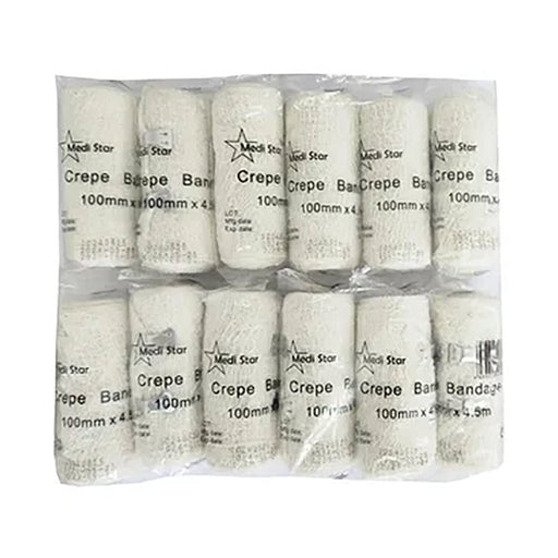 Medistar Crepe Bandage 10cm x 4.5m 12 Pack