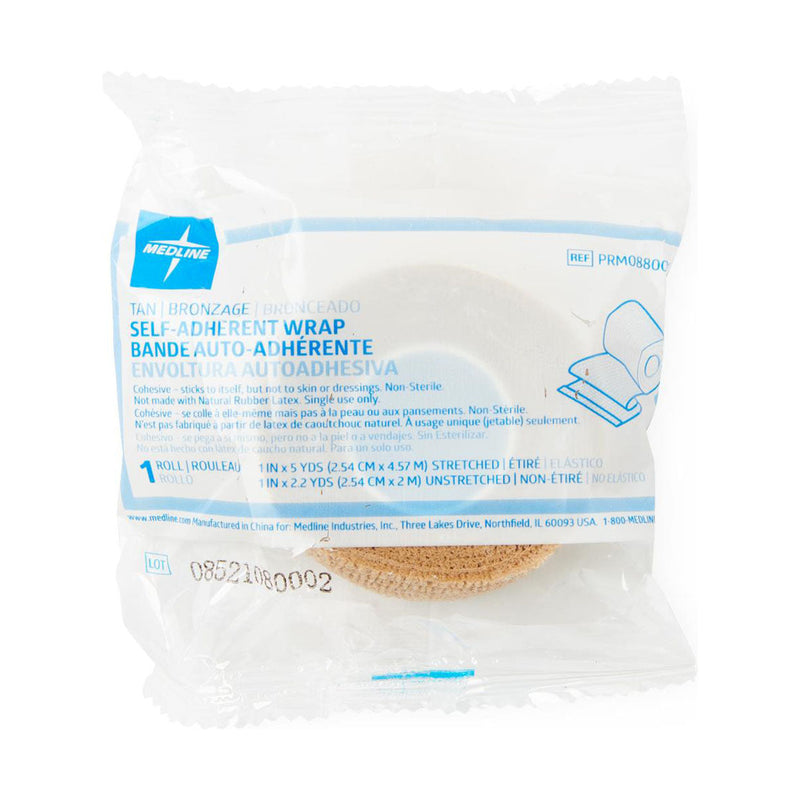 Medline Cohesive Bandage Tan 2.54cm x 4.57m