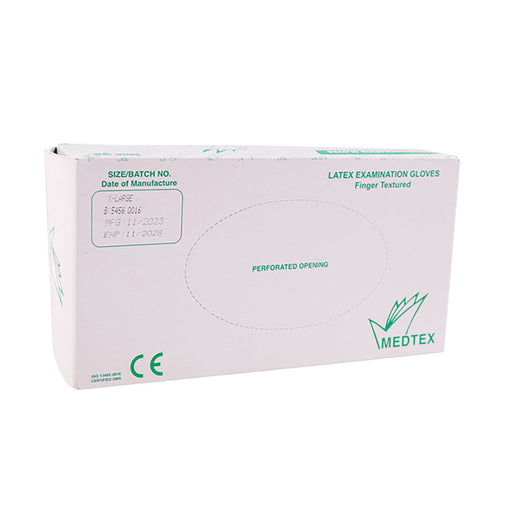 Medtex Glove Exam Latex Powder Free Extra Large 100 Pack