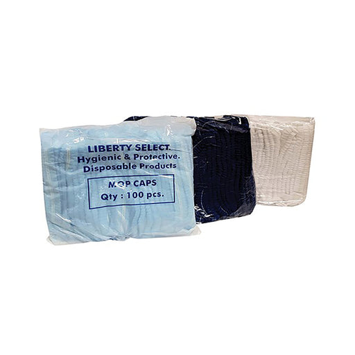 Mop Caps Concertina Blue 100 Pack