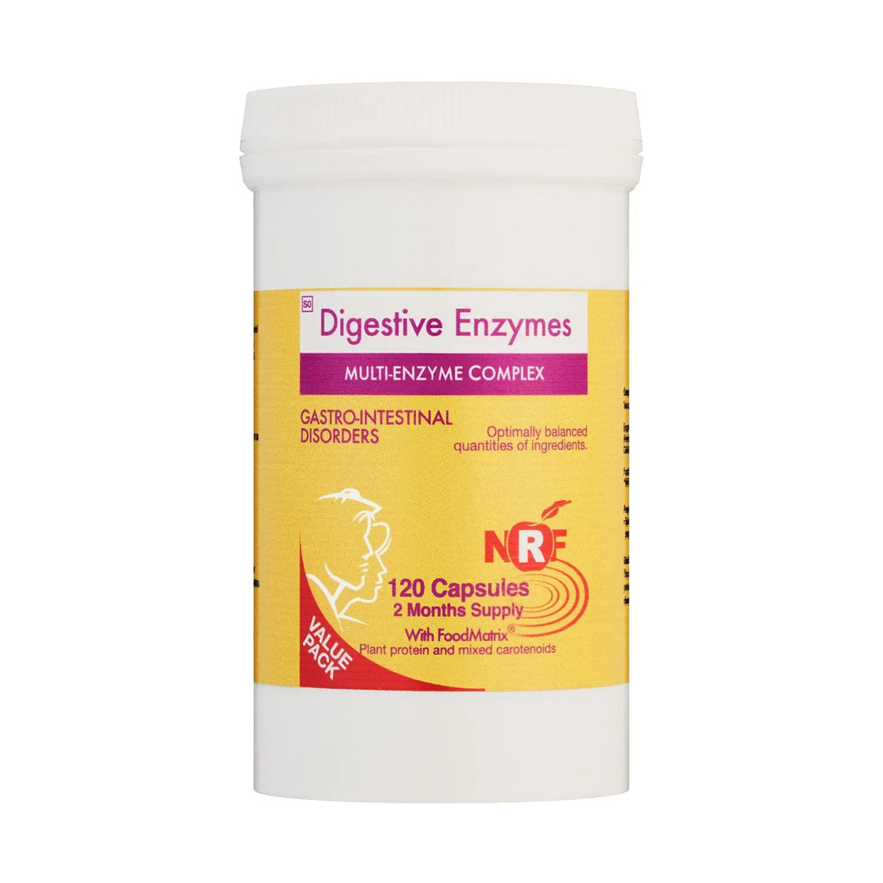 treat ürself ローズ　イエロー NRF Foodmatrix Digestive Enzyme Value Pack 120 Capsules - Med365